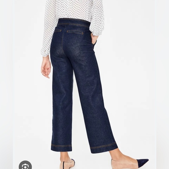 Boden The Camberwell cropped High Rise Wide Leg Jeans Size 14 - Picture 1 of 12
